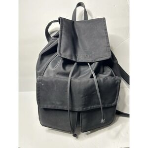 KENNETH COLE REACTION BLACK MICROFIBER‎ DRAWSTRING BACKPACK, BACK ZIP, STURDY